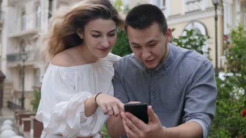Couple use phone Stock Footage 136745339