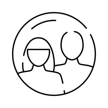 Couple user profile icon representing relationship concept Ilustração Stock