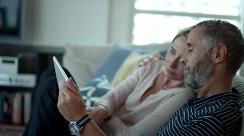 Couple using digital tablet. Stock Footage 64121239