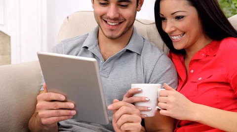 Couple Using Tablet Computer Stock Footage 43356196