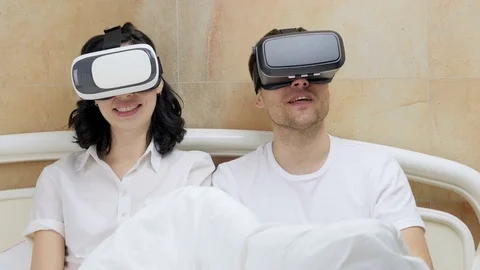 Couple using VR glasses. Stock Footage 72617305