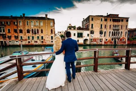 Couple in Venice Stockfoto's