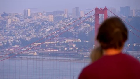 Couple Viewing Golden Gate Bridge and Sa... Stock Video Pond5