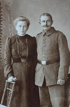 Couple visit format Carte de Visite photograph fixed on cardboard in the format Stock Illustration