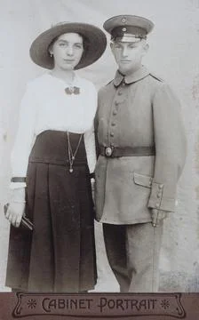 Couple visit format Carte de Visite photograph fixed on cardboard in the format Stock Illustration