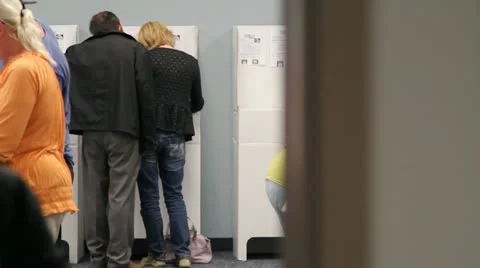 A Couple voting Stock Footage 12488899