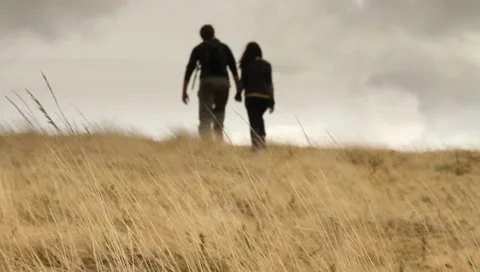 Couple walk into distance Stock Footage 10709546