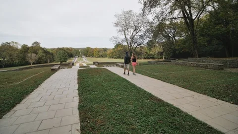 A Couple Walk Through Warner Park in Nashville Tennessee Stock Footage 96747665