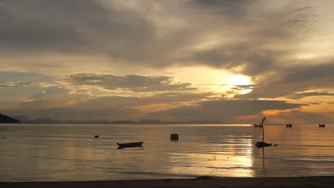 Couple walking along the beach at sunset Stock-Footage 88286112