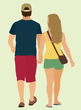 Couple Walking Away Stock Illustration