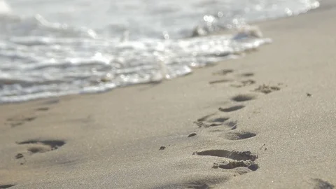 Couple walking on the beach 3 Stock Footage 128074971