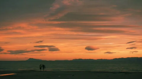 Couple walking by the beach 库存影片 669107