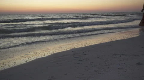 Couple Walking on Beach at Sunset (13 of 23) Stock Footage 48698215
