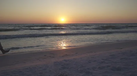 Couple Walking on Beach at Sunset (8 of 23) Stock Footage 48702331