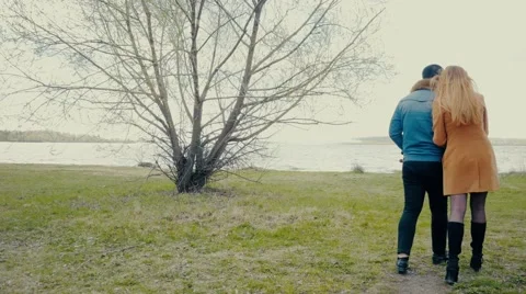 Couple Walking Dawn a Path Stock Footage 66421967