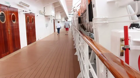 Couple Walking on the deck Stock Footage 36676768