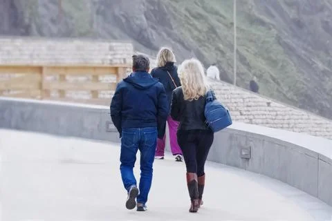 A couple walking on the deck Stock Photos