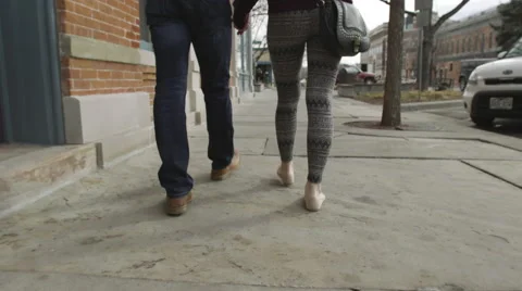 Couple Walking Feet Stock Footage 50667018