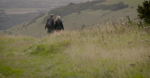 Couple walking in field Stock Footage 59899590