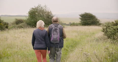Couple walking in field Stock-Footage 59899603