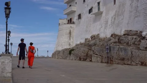 Couple walking in Ostuni Stock Footage 231869161