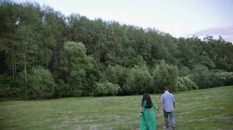 A couple walking in a park Stock Footage 65471377