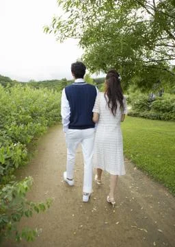 Couple walking Stock Photos