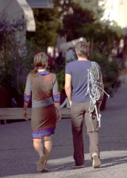 A couple walking Stock Photos