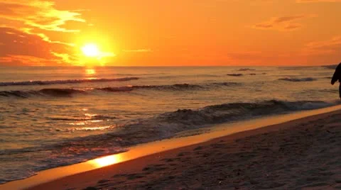 Couple Walking At Sunset Stock Footage 10716562