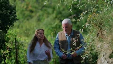Couple walking in vineyard Stock-Footage 235381409