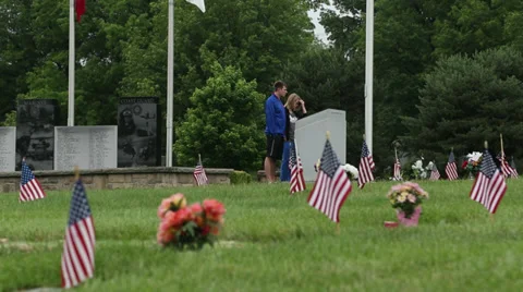 Couple Walking at War Memorial Stock Footage 38779457