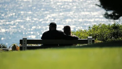 Couple watching Ocean Stock Footage 88716655