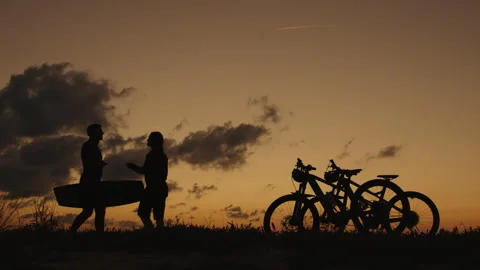 Couple Watching Sunset Stock Footage 308868284