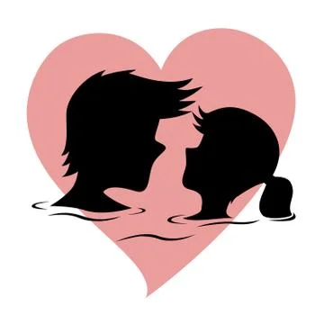 Couple in water Stock Illustration
