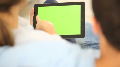 Couple websurfing on internet with tablet Stock Footage 44112721