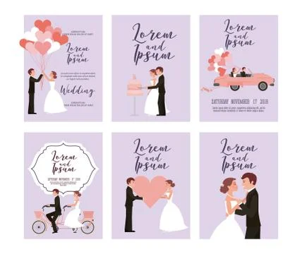 Couple wedding card Stock Illustration