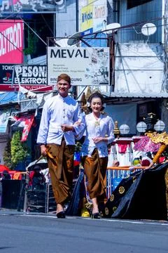 A couple with wedding dress from East Java Foto stock