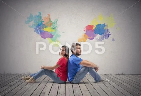 Couple who thinks Stock Photos