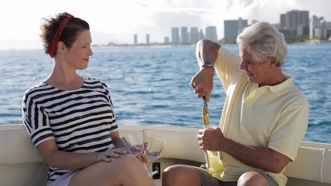 Couple with wine on a bottle. Stock-Footage 88370700