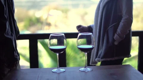 Couple With Wine Video stock 100653828