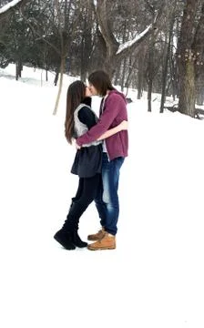 Couple in winter Stock Photos