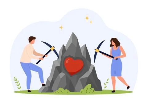 Couple Working On Relationship Together Concept 스톡 일러스트