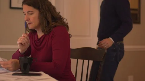 A couple working through their debt Stock Footage 70259794