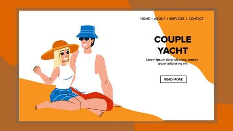 Couple yacht vector Ilustração Stock