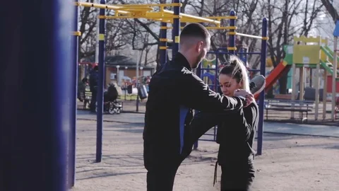 Couple of young athlets Stock Footage 85238725