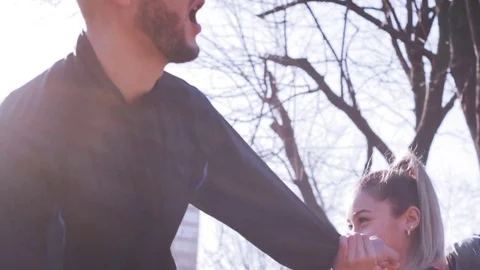 Couple of young athlets Stock Footage 85238735