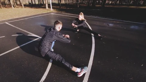 Couple of young athlets Stock Footage 85238834