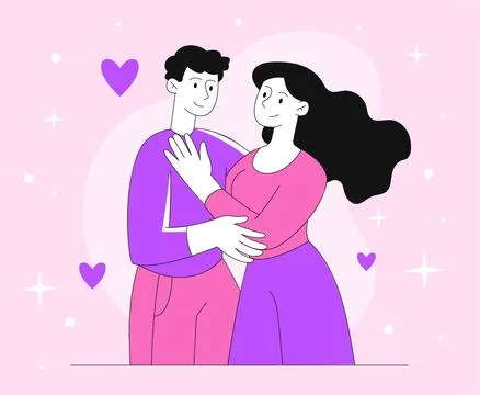 Couple of young people vector concept Stock Illustration