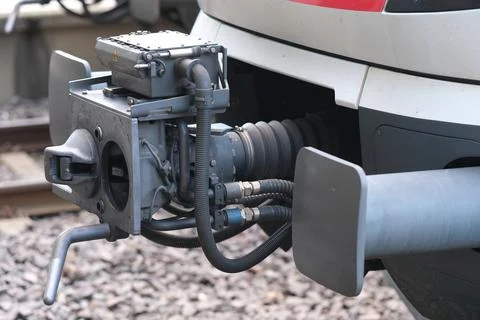 A coupler of a train Stock Photos