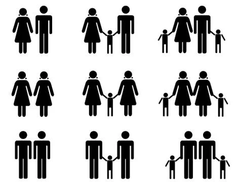 Couples and adoption Stock Illustration